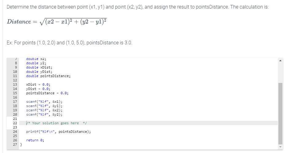 Solved Determine the distance between point (x1, y1) and | Chegg.com