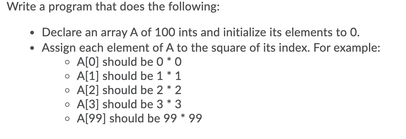 Solved Write a program that does the following: . Declare an | Chegg.com