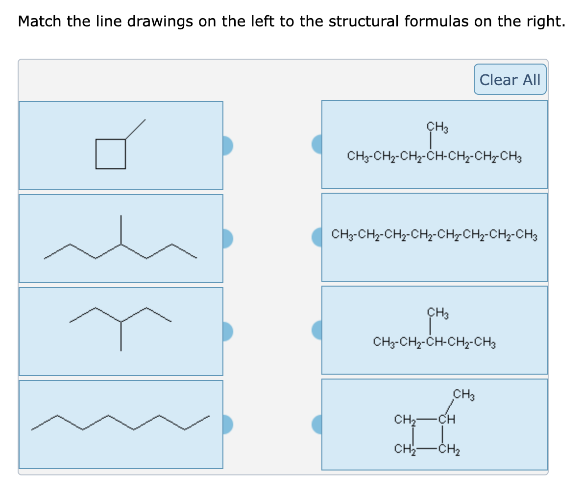 Solved Match the line drawings on the left to the structural | Chegg.com
