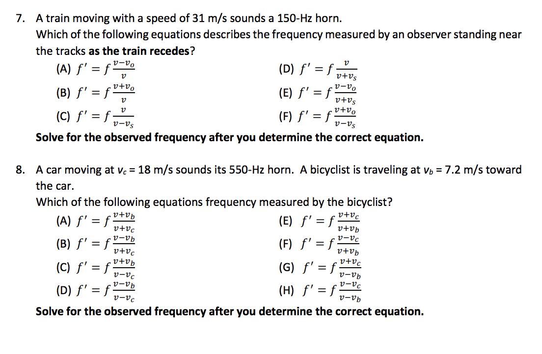 Solved 7 A Train Moving With A Speed Of 31 M S Sounds A Chegg Com