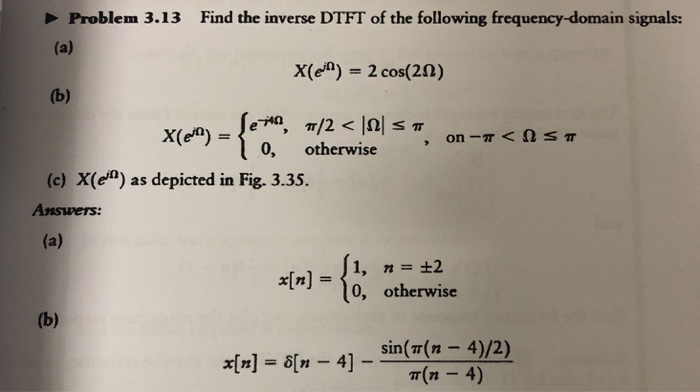 inverse dtft examples and solutions