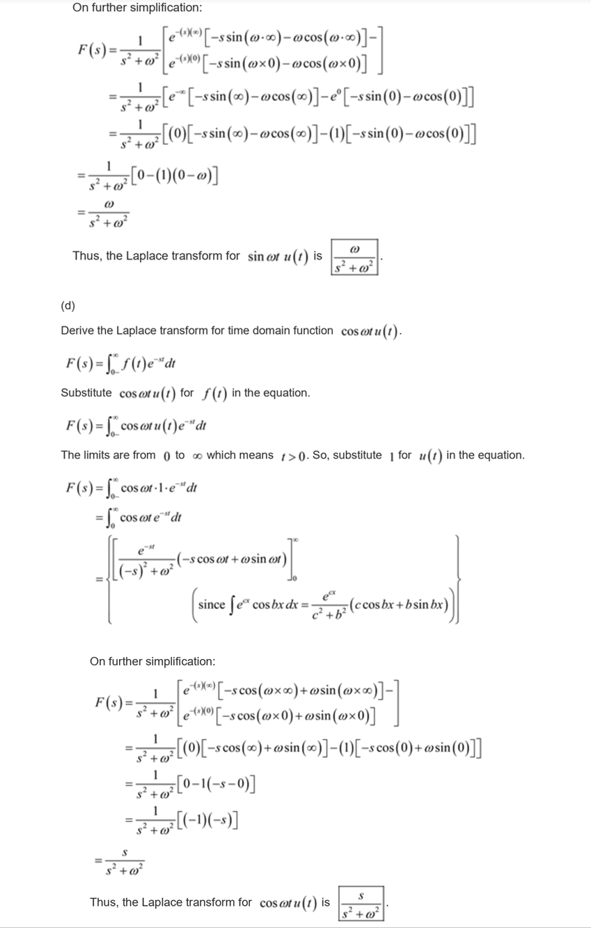 Solved (a) u() Derive the Laplace transform for time domain | Chegg.com