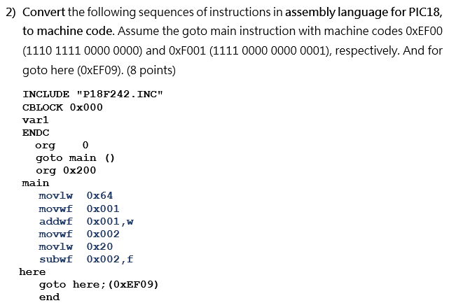 Solved 2) Convert the following sequences of instructions in | Chegg.com