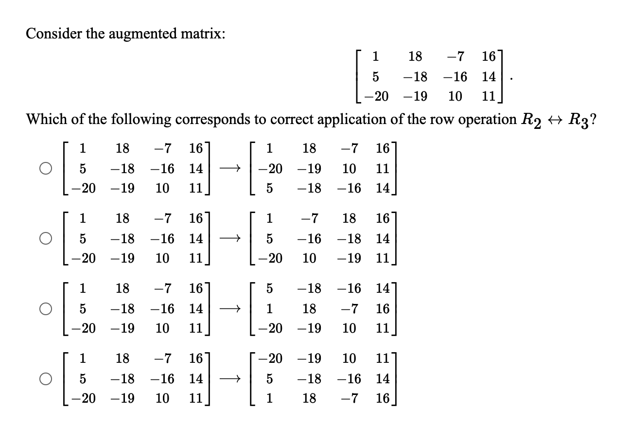 Solved Consider the augmented matrix: | Chegg.com