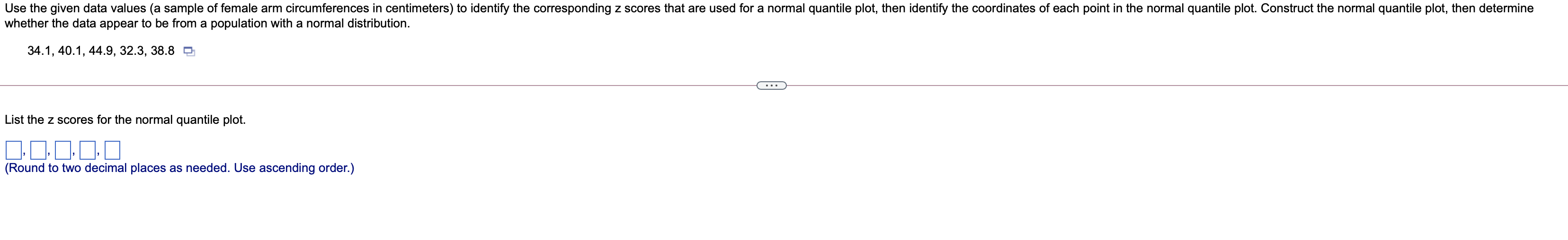 Solved Use the given data values (a sample of female arm | Chegg.com