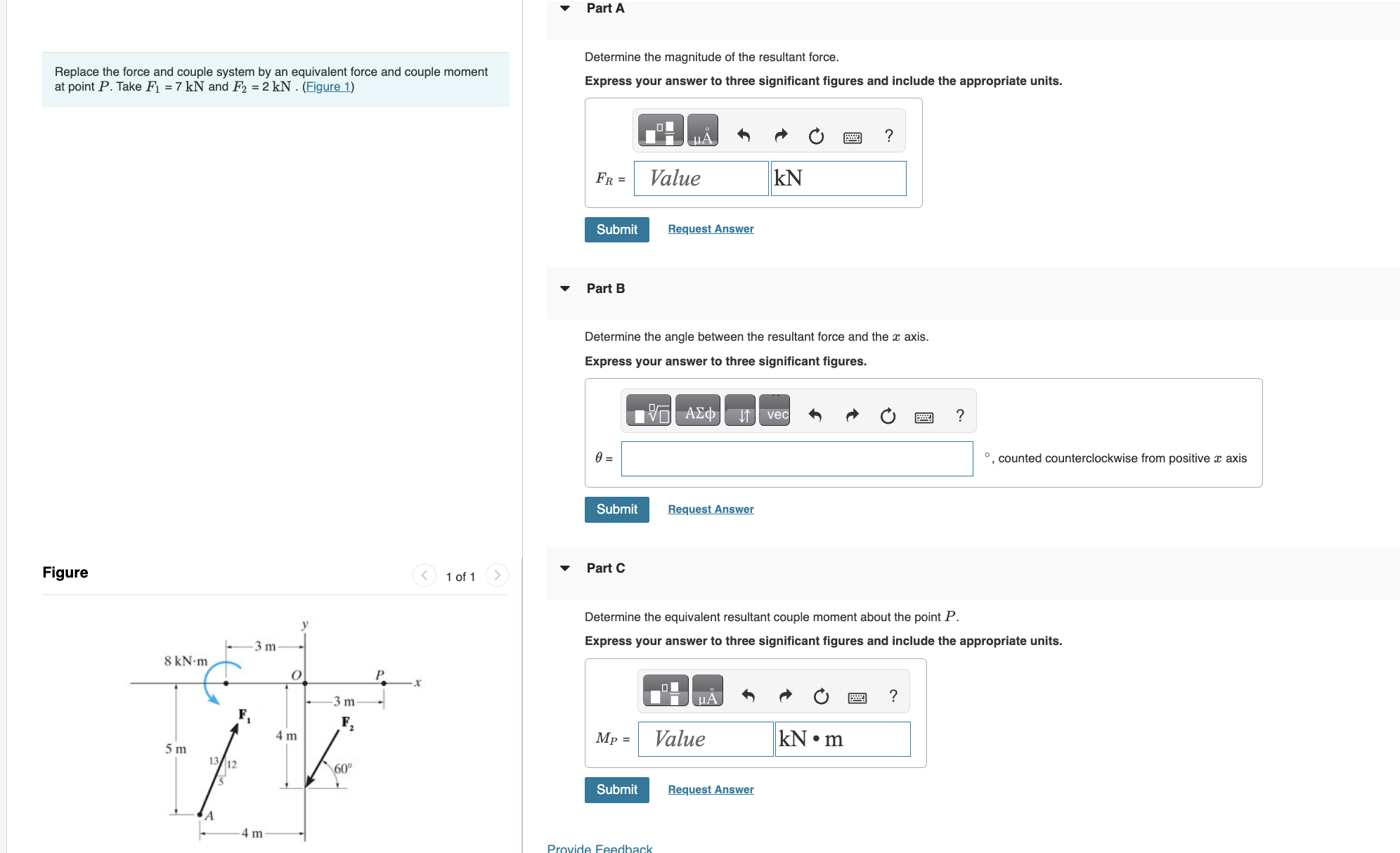 Solved Determine the magnitude of the resultant force. | Chegg.com