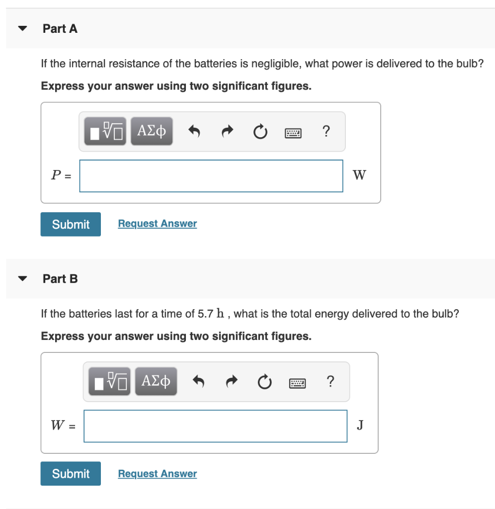 A Typical Small Flashlight Contains Two Batteries Chegg 
