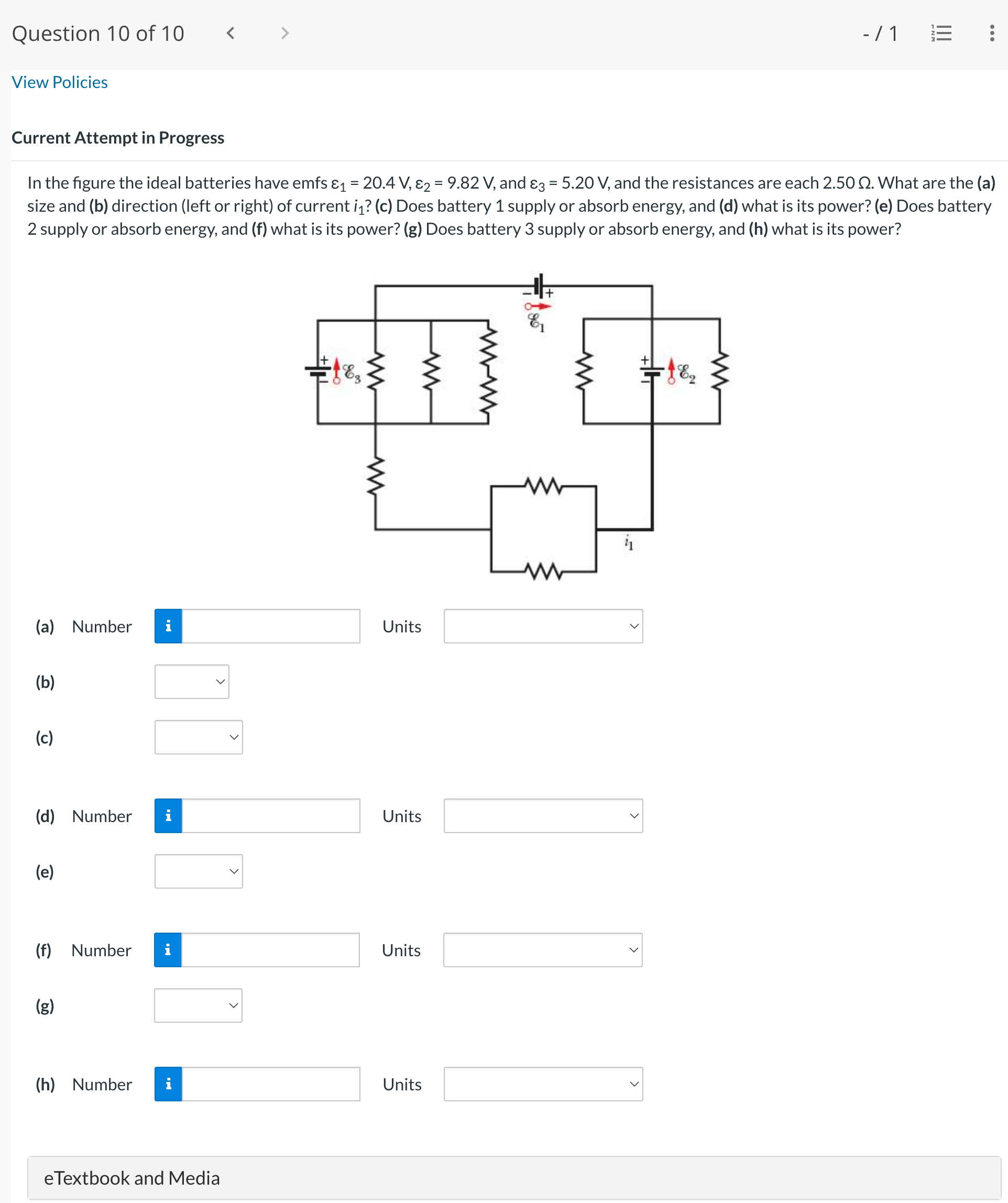 Solved In The Figure The Ideal Batteries Have Emfs ε1=20.4 | Chegg.com