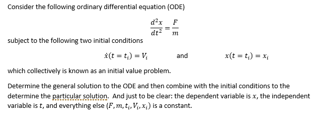 Solved Consider the following ordinary differential equation | Chegg.com
