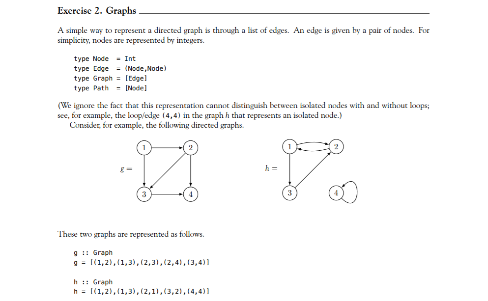 Solved Exercise 2. Graphs A simple way to represent a | Chegg.com