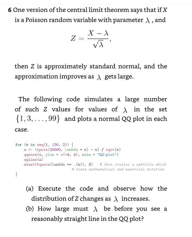 Solved 6 One Version Of The Central Limit Theorem Says That | Chegg.com