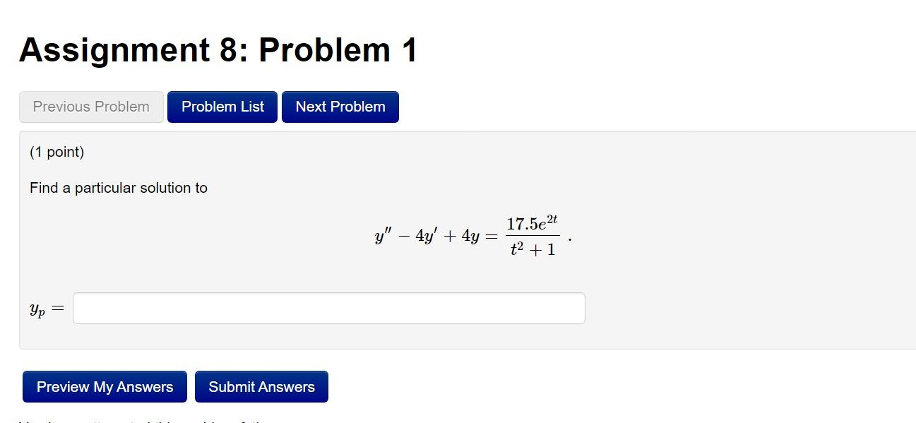 Solved Assignment 8: Problem 1 Previous Problem Problem List | Chegg.com