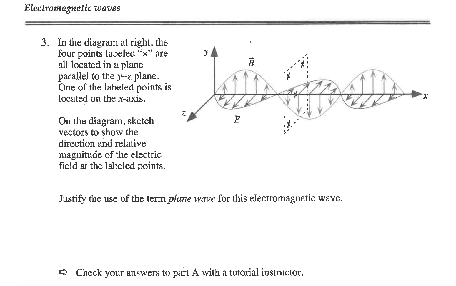 Solved Electromagnetic waves у 3. In the diagram at right, | Chegg.com