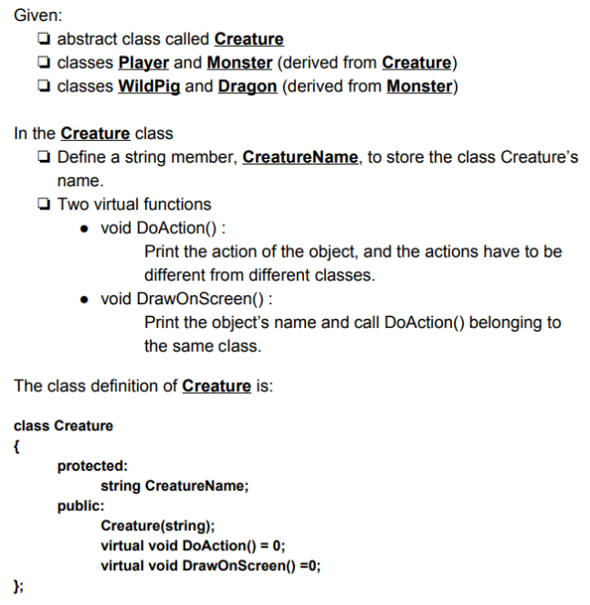 Solved FOLLOW THIS STEP: Use smart pointers and a separate | Chegg.com