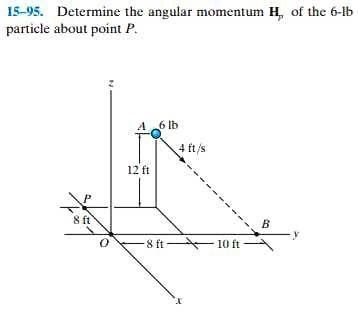 Solved 15-95. Determine the angular momentum , of the 6-15 | Chegg.com