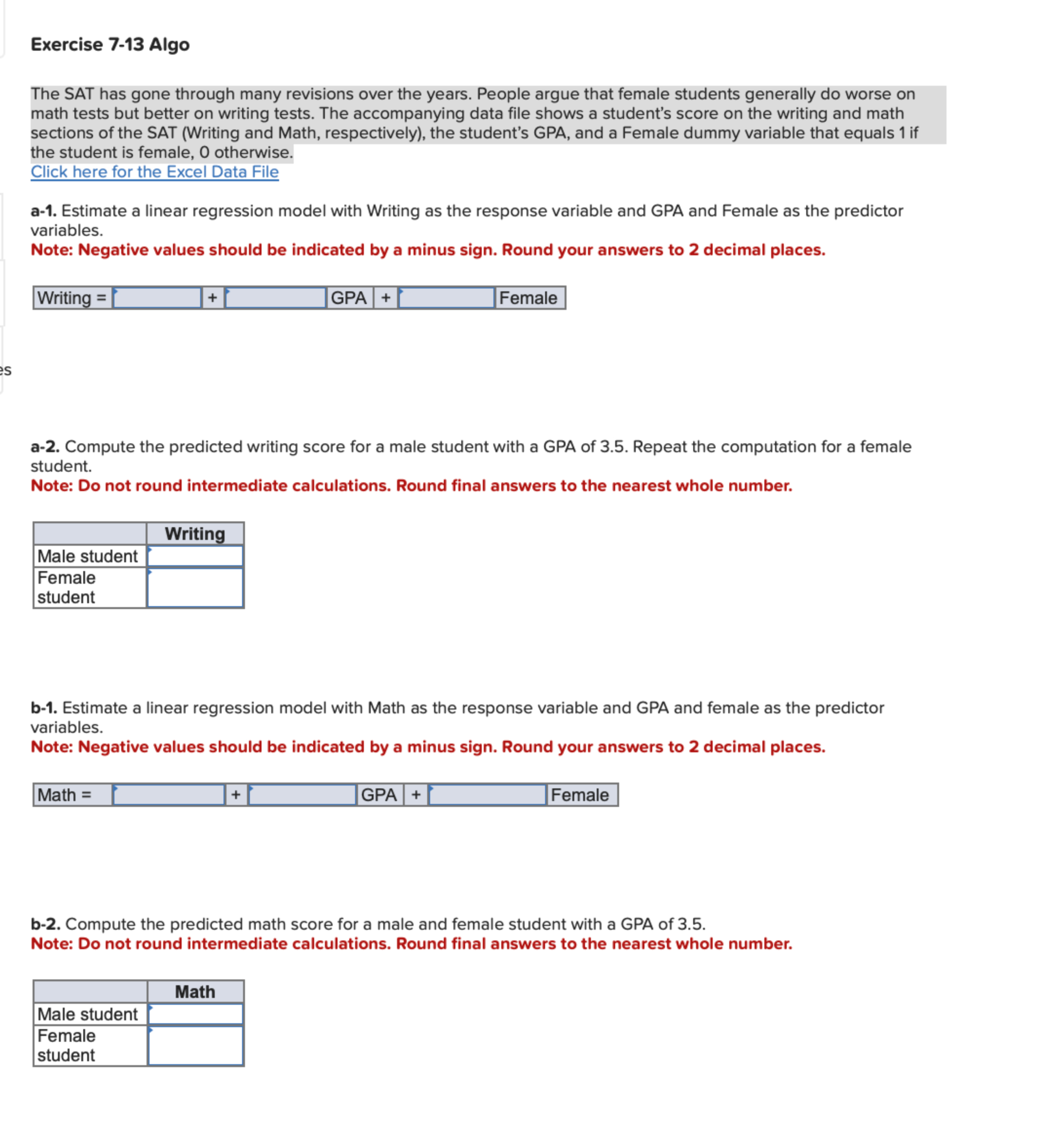 Sat Math Questions Using Regression Solved The SAT has gone through many revisions over the | Chegg.com