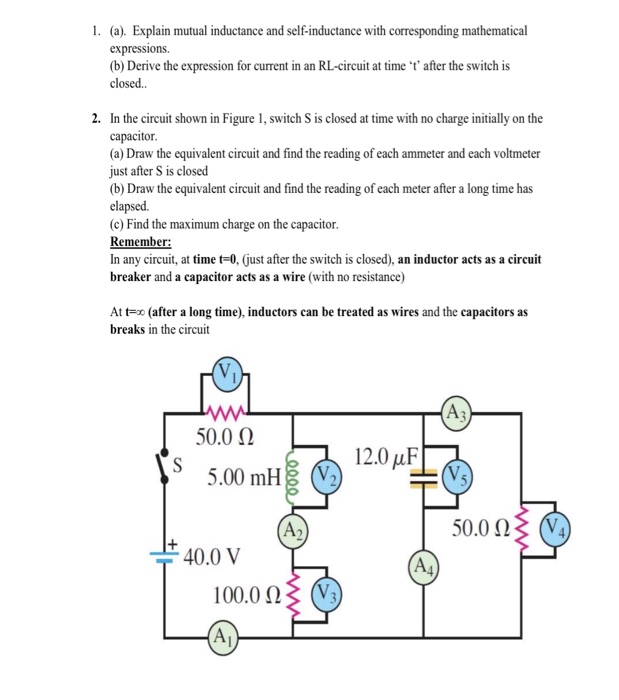 Solved 1. (a). Explain Mutual Inductance And Self-inductance | Chegg.com