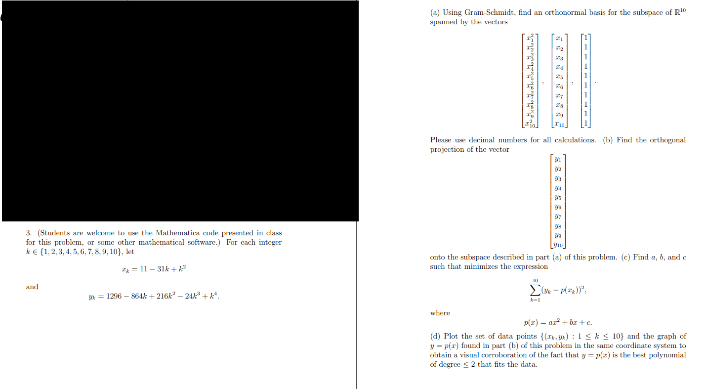 Solved 3. (Students are welcome to use the Mathematica code | Chegg.com