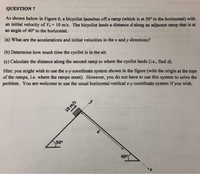 Solved QUESTION 7 As shown below in Figure 6, a bicyclist | Chegg.com