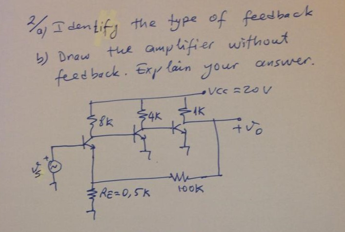 Solved %) Identify The Type Of Feedback B) Draw The | Chegg.com