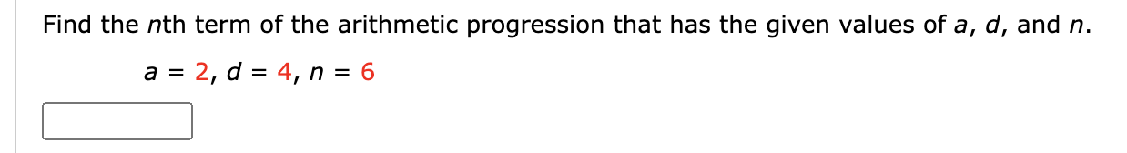 Solved Find the nth term of the arithmetic progression that | Chegg.com