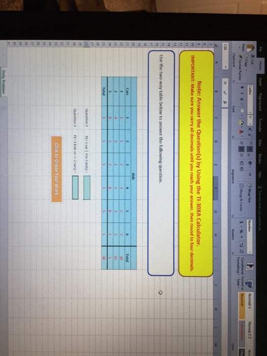 Solved Use the two way table below to answer the following | Chegg.com