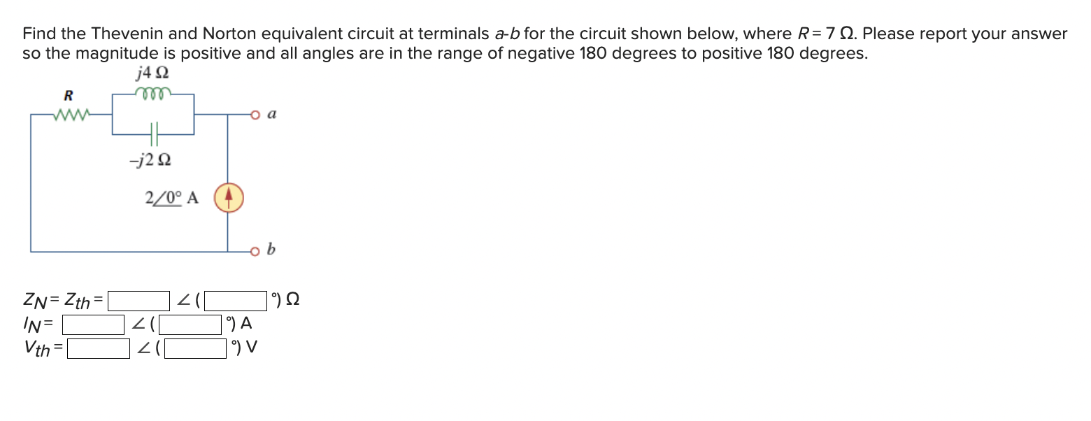 Solved Find The Thevenin And Norton Equivalent Circuit At | Chegg.com