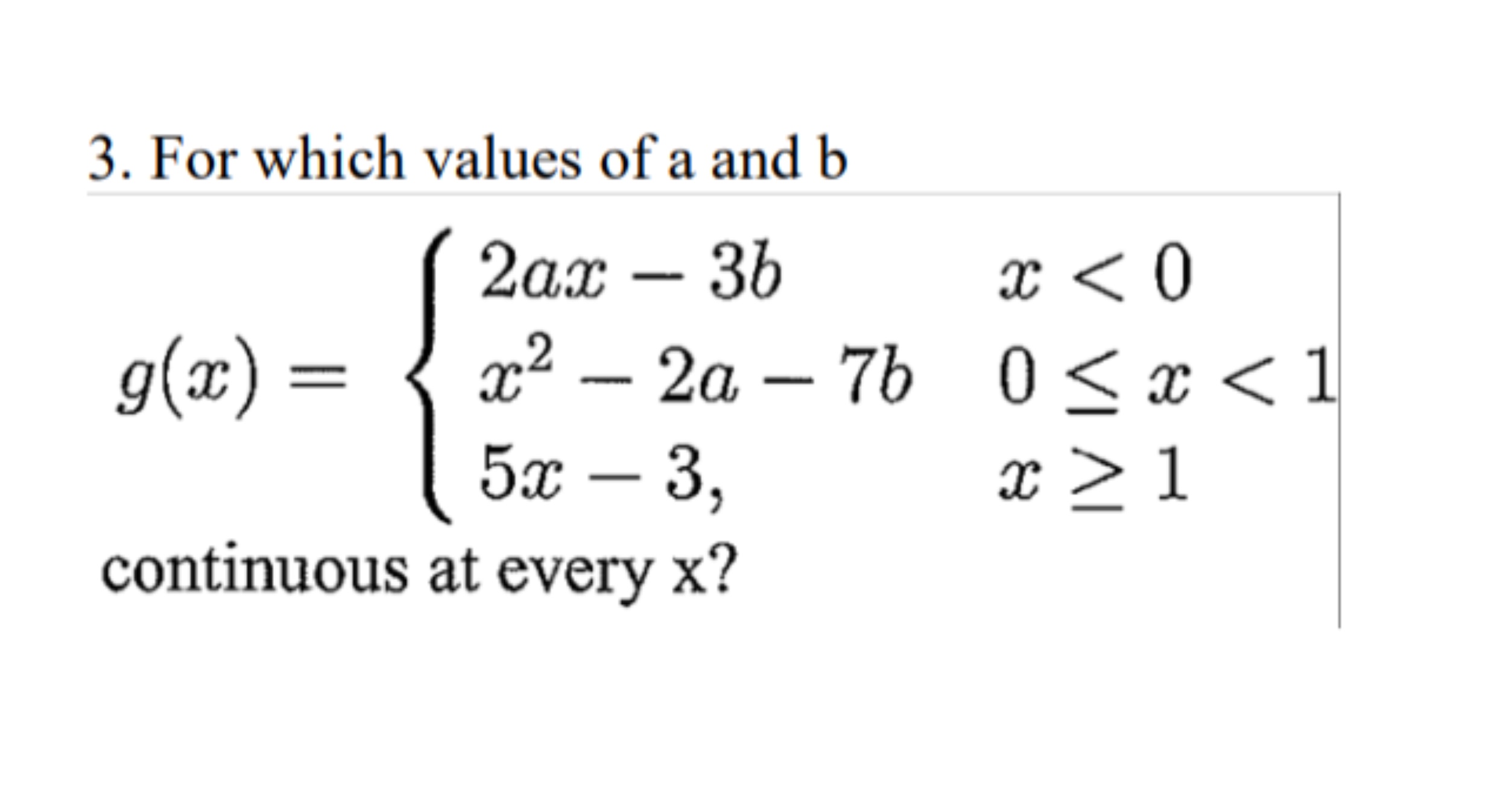 Solved For which values of a and | Chegg.com