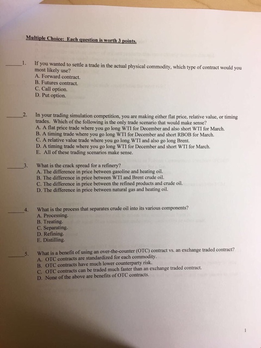 Solved Multiple Choice: Each question is worth 3 points . If | Chegg.com
