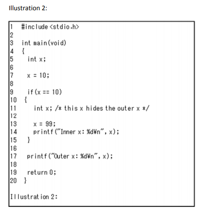 Solved 1)In Illustration 2, the code block of the if | Chegg.com
