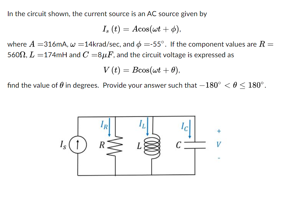 Solved In the circuit shown, the current source is an AC | Chegg.com