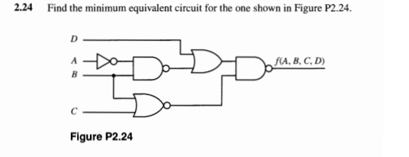 Solved 2.24 Find the minimum equivalent circuit for the one | Chegg.com