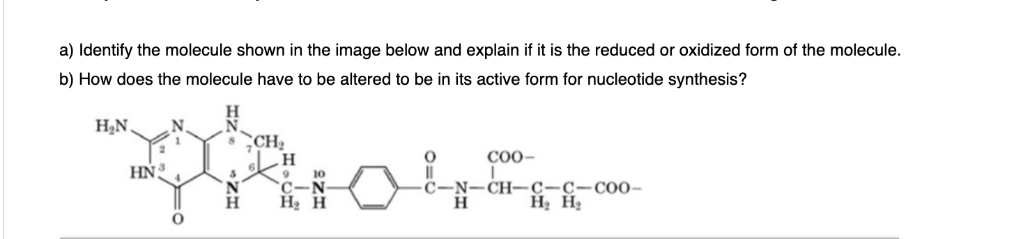 Solved a) Identify the molecule shown in the image below and | Chegg.com