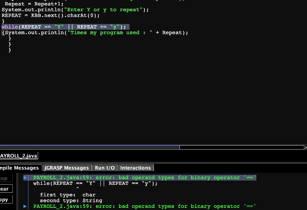Solved Repeat = Repeat+1; System.out.println("Enter Y or y | Chegg.com