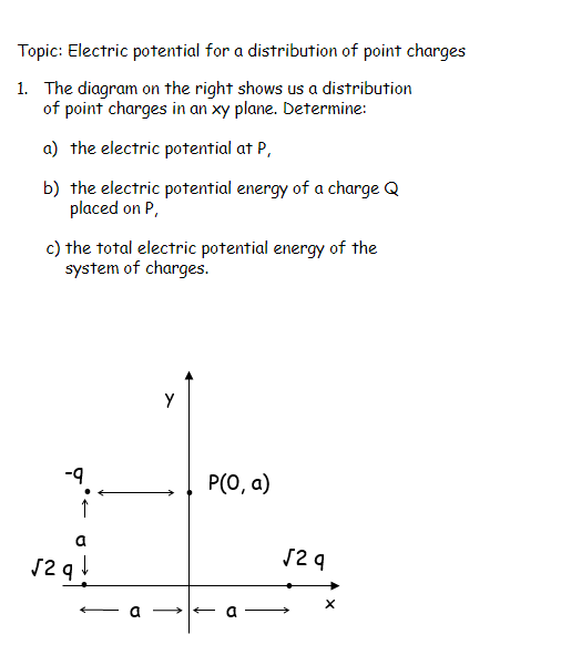 Solved Topic: Electric potential for a distribution of point | Chegg.com