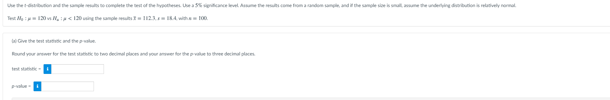 Solved Use the t-distribution and the sample results to | Chegg.com
