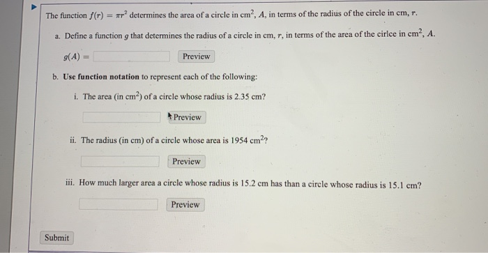 find the area of circle with radius 2 cm