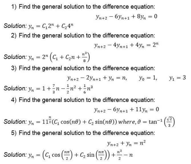 Solved 1) Find the general solution to the difference | Chegg.com