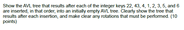 Solved Show the AVL tree that results after each of the | Chegg.com
