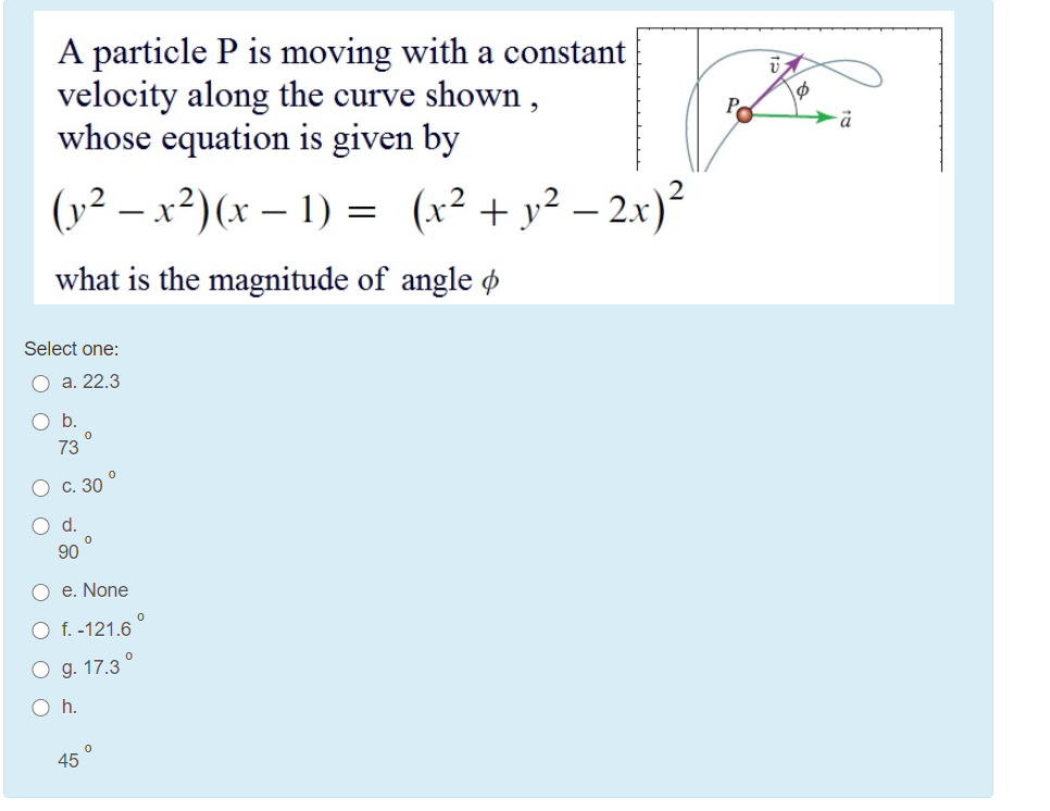 Solved ū φ a A particle P is moving with a constant velocity | Chegg.com