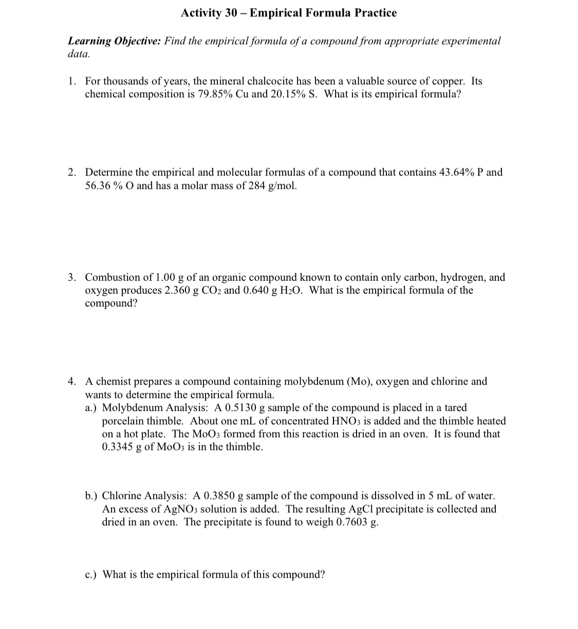 learning-objective-find-the-empirical-formula-of-a-chegg