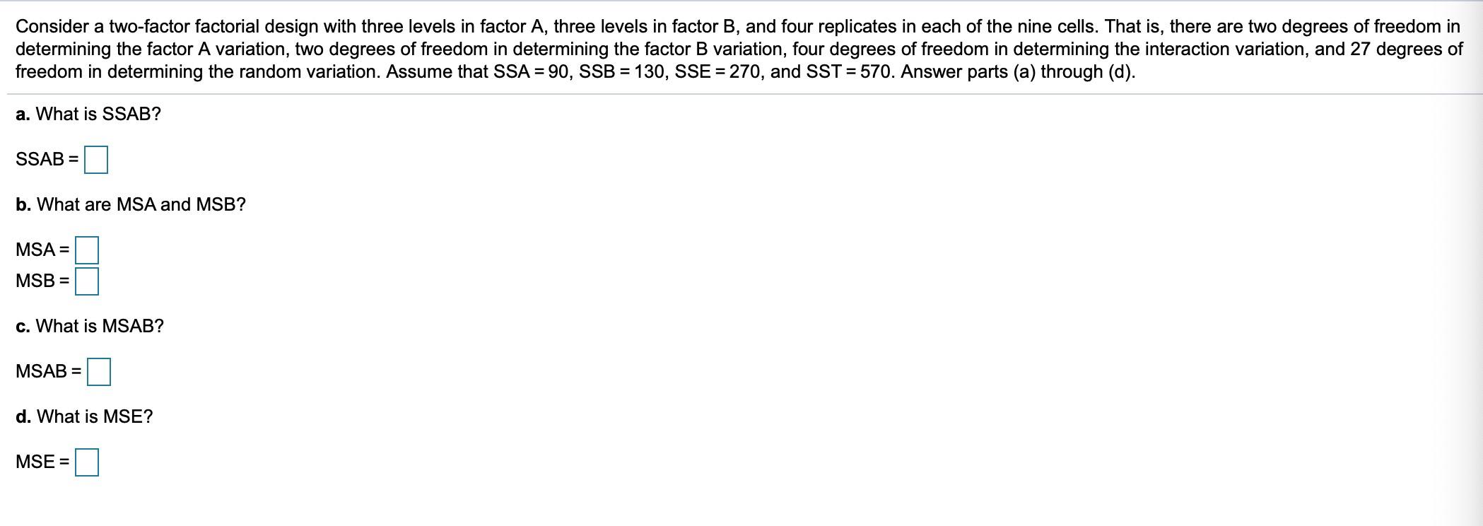 Solved Consider A Two-factor Factorial Design With Three | Chegg.com