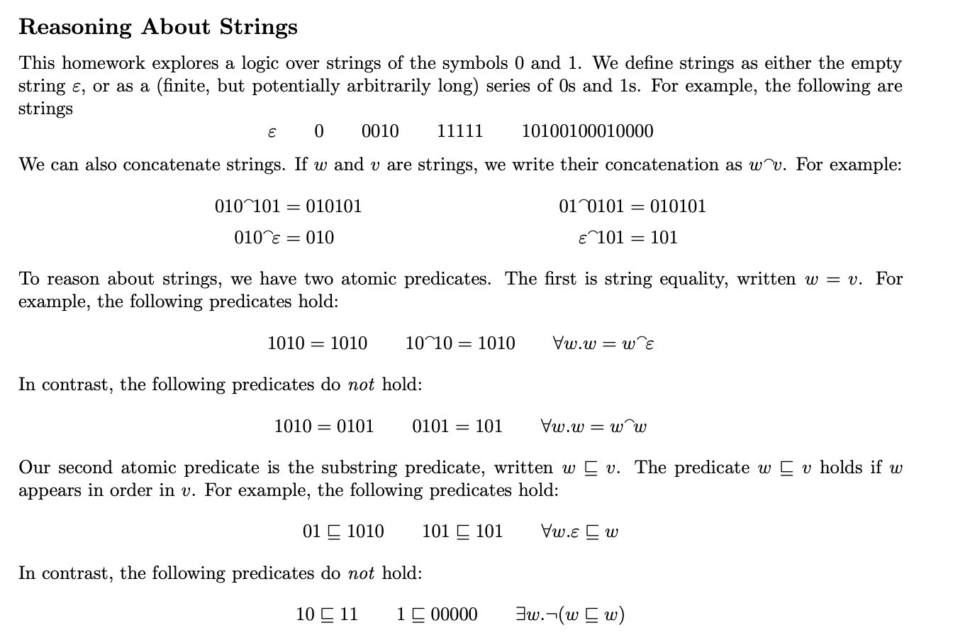 Solved Reasoning About Strings This homework explores a | Chegg.com
