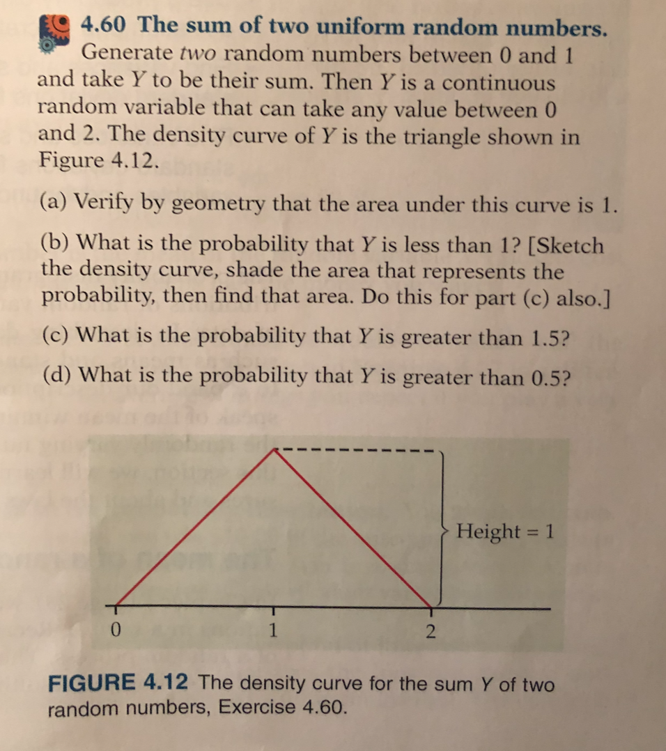 Solved 4.60 The sum of two uniform random numbers. Generate | Chegg.com