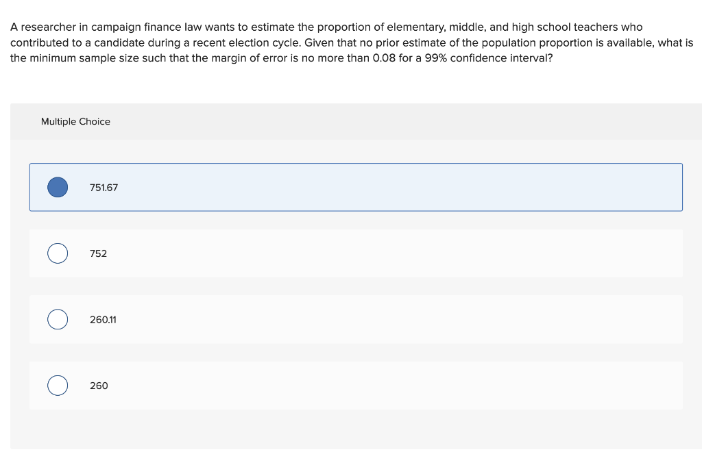 Solved A researcher in campaign finance law wants to