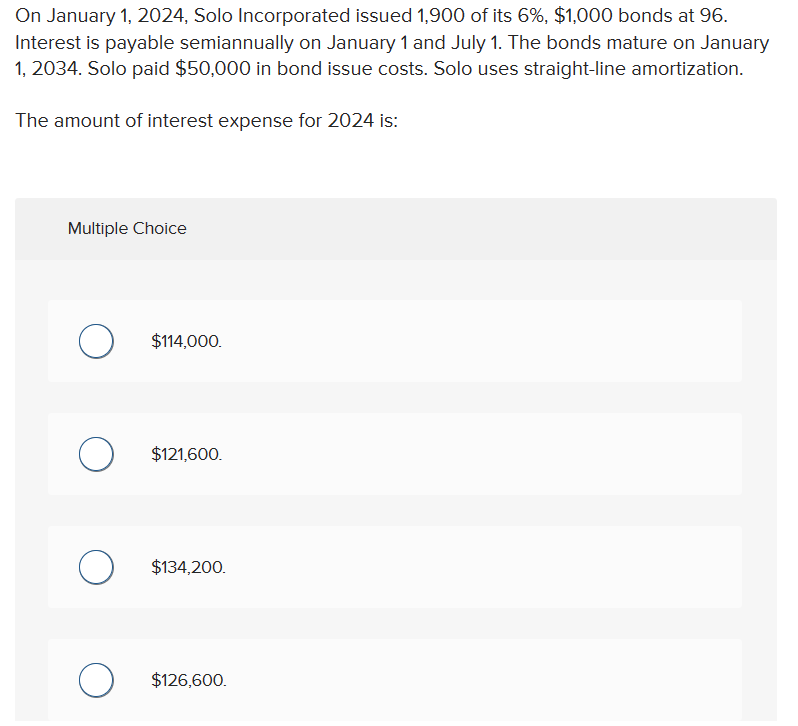 Solved On January 1 2024 Solo Incorporated Issued 1 900 Of Chegg Com   Phpy4mLXU