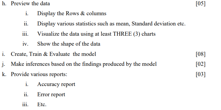 Solved Use python and use a dataset that i can easily find | Chegg.com