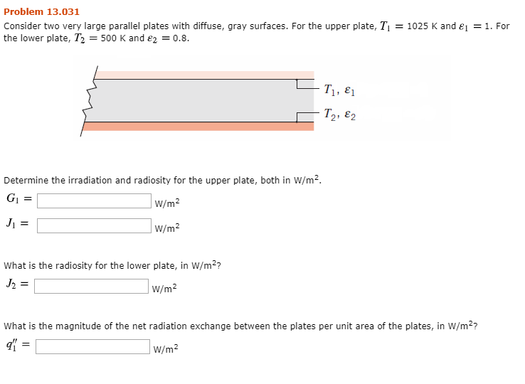 Solved Problem 13.031 Consider two very large parallel | Chegg.com
