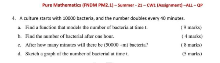 Solved Pure Mathematics (FNDM PM2.1) - Summer - 21 - CW1 | Chegg.com