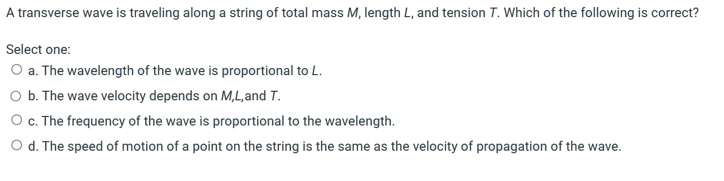 Solved A transverse wave is traveling along a string of | Chegg.com